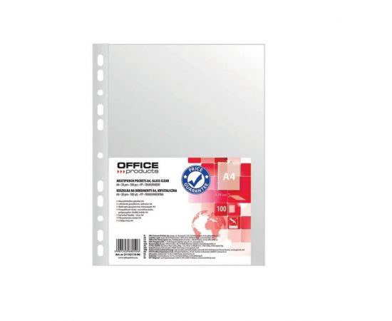 Вставка в сегрегатор А4 глянцевая 30 мкм 100 шт. в упаковке (до 50 листов) Office Products/20