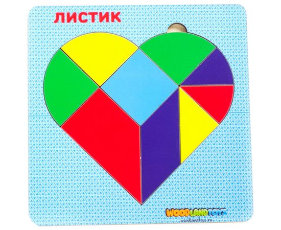 Игра-головоломка Woodlandtoys "Танграм 2.0. Листик"