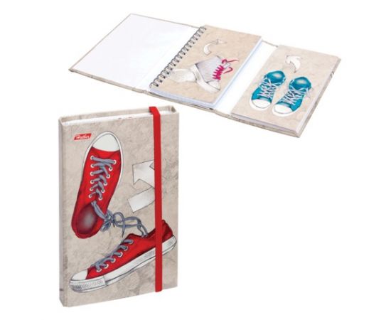 Записная книжка+блокнот А6 80 +50л. греб/скл., на резинке Хатбер