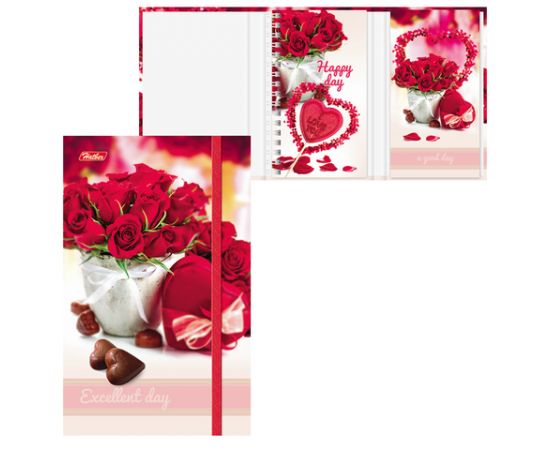 Записная книжка+блокнот А6 80 +50л. греб/скл., на резинке Хатбер