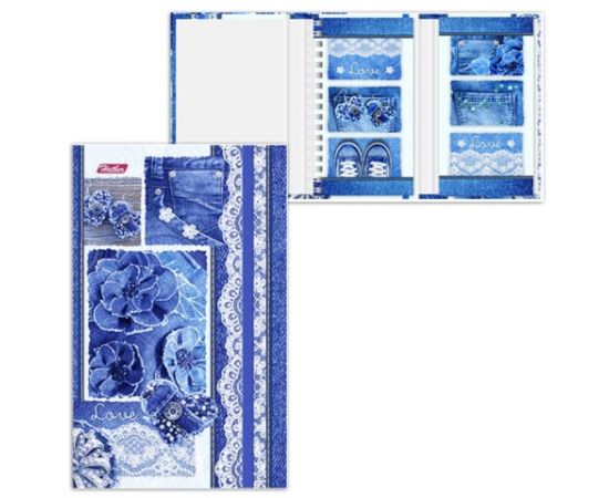 Записная книжка+блокнот А6 80 +50л. греб/скл., на резинке Хатбер