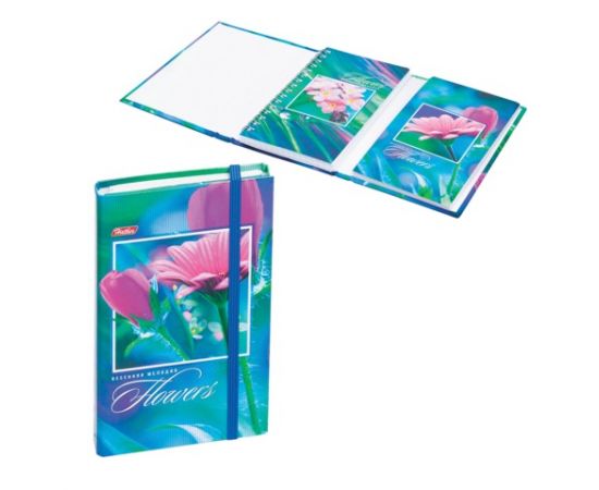 Записная книжка+блокнот А6 80 +50л. греб/скл., на резинке Хатбер