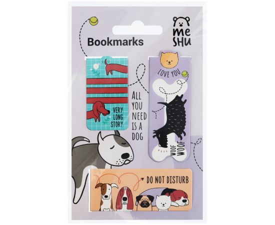 Закладки магнитные для книг, 3шт., MESHU "Best friend" MS_46728