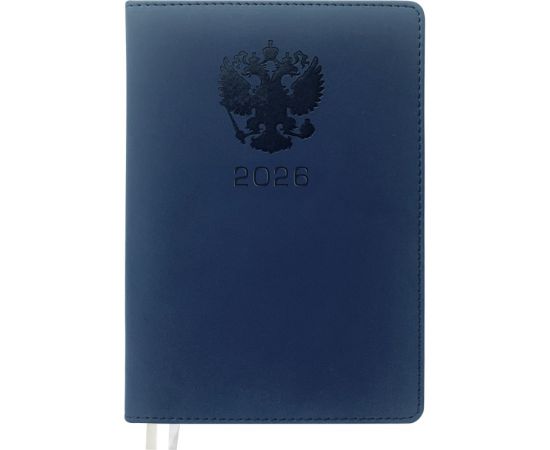 Ежедневник А5 2026 г,168 л, кожзам "deVENTE. Emblem" синий