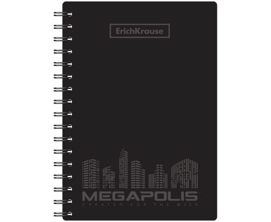 Записная книжка А6 80л. на гребне Erich Krause "Megapolis", пластиковая обложка