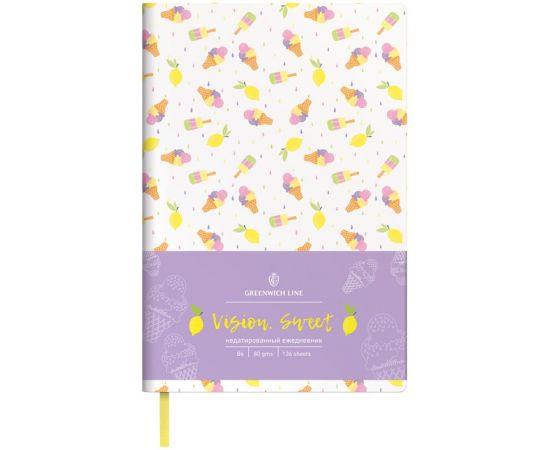 Ежедневник недатир. В6, 136л., кожзам, Greenwich Line "Vision.Sweet", тон. блок, цв. срез