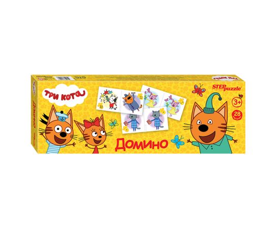 Игра настольная Домино, Step Puzzle "Три Кота", картонная коробка 80122
