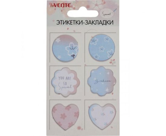 Закладки бумажные 25х25 мм 6 л. по 20 л Flowers deVente