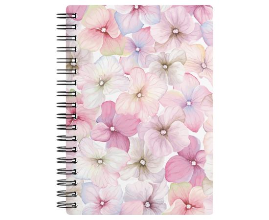 Записная книжка А6 60л. на гребне "Phloxes", пластиковая обложка