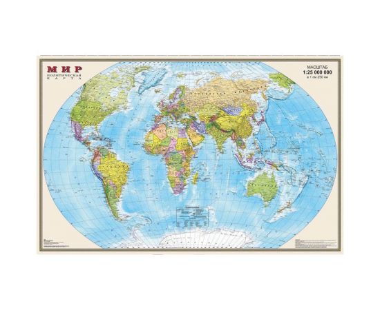 Карта "Мир" политическая DMB, 1:25млн., 1220*790мм, матовая ламинация