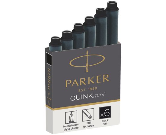 Картриджи чернильные Parker "Cartridge Quink Mini" черные, 6шт., картонная коробка 1950407