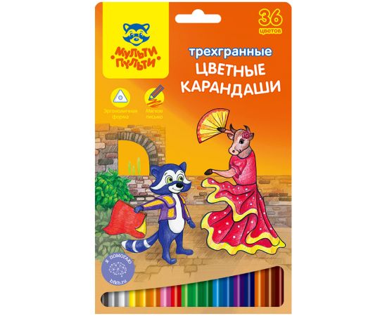 Карандаши 36 цв. "Мульти-пульти", заточенные