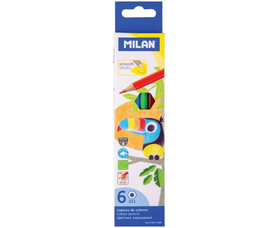 Карандаши 6цв. Milan "211", заточен.