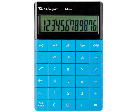 Калькулятор BERLINGO 165*105*13мм 12 разр цветной