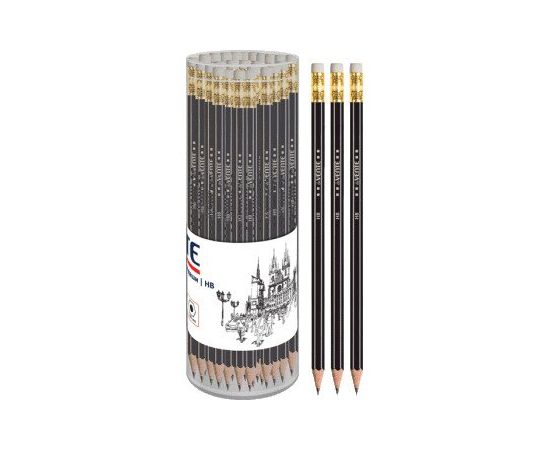 Карандаш  de Vente с ластиком НВ черно-серебристый