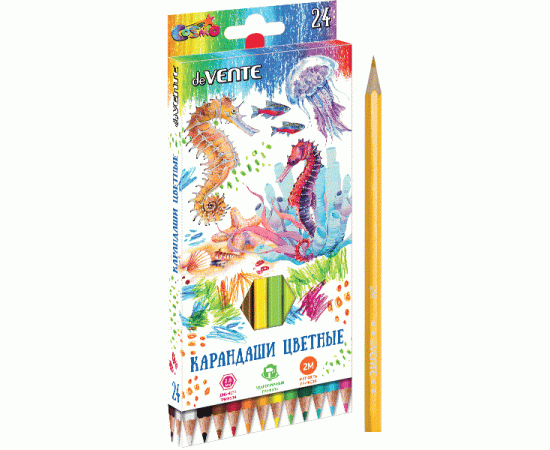 Карандаши цветные 24 цвета deVENTE "Cosmo" заточенные