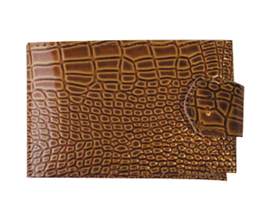 Кредитница на 18 карт,с кнопкой,кожа крокодил СПЕЙС