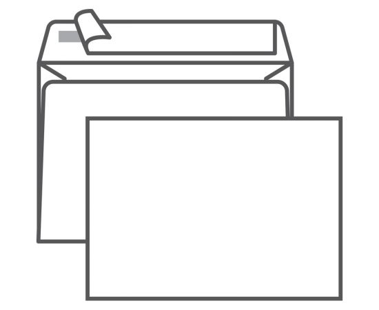 Конверт 114х162 мм, белый, с силиконовой лентой