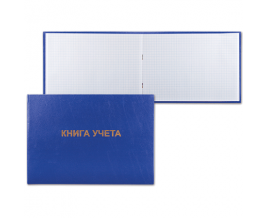 Книга учета Брауберг,96л.,клетка,Б/винил,офсет А4,альбомная