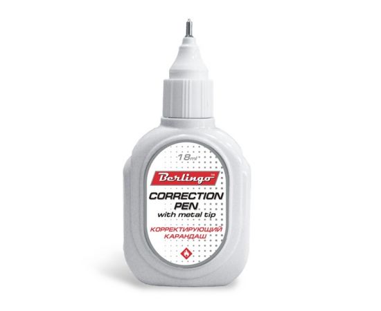 Корректор-ручка BERLINGO,18 мл.,металлич. наконечник
