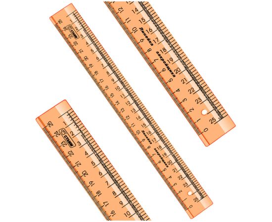 Линейка закройщика 25см Стамм "Neon Crystal", оранжевая ЛН62