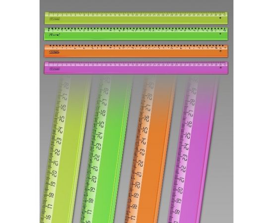 Линейка 40см, флюорисцентная,прозр.СТАММ