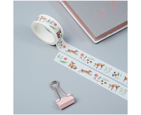 Клейкая лента декоративная MESHU "Cute deer", 1,5см*3м MS_36875