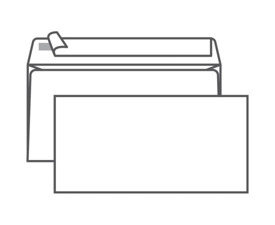 Конверт 110х220, белый, с силиконовой лентой