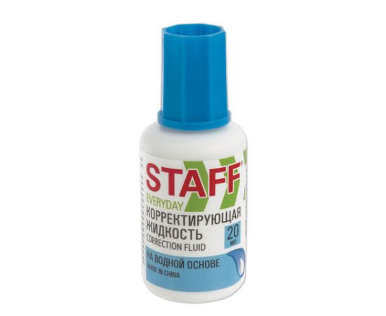Корректирующая жидкость STAFF "EVERYDAY" на водной основе, 20 мл, с кисточкой