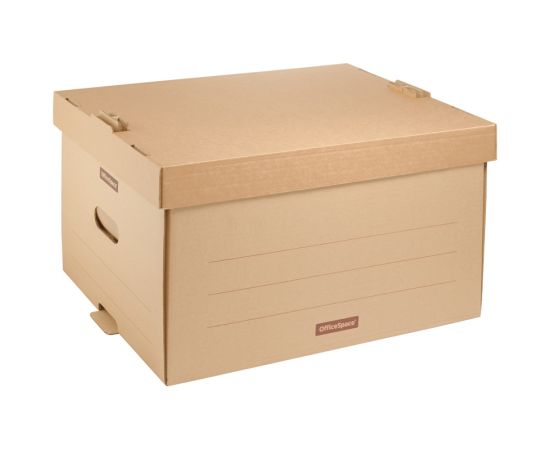 Короб архивный OfficeSpace "Универсальный" 26,5*34*44см, надстраиваемый, с крышкой, картон