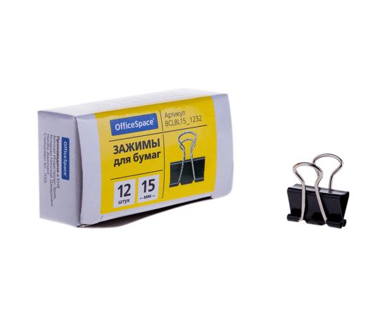 Клип для бумаг 15 мм черный