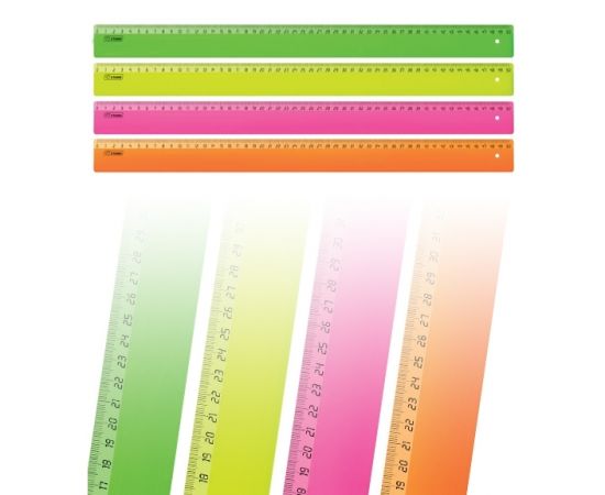 Линейка 50см, флюорисцентная,прозр.СТАММ