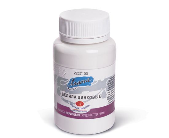 Краска акриловая «Ладога», 100 мл, белила цинковые
