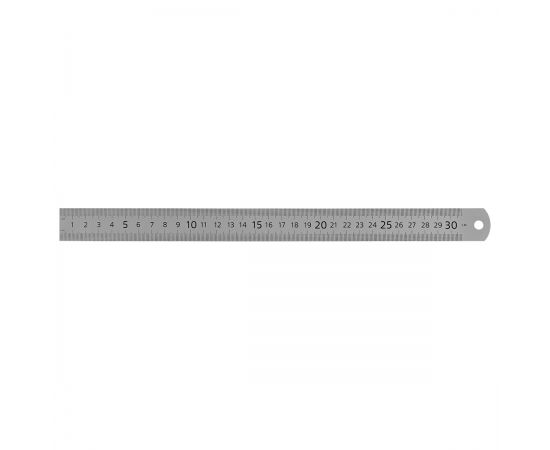 Линейка 30см СТАММ, стальная, ПВХ чехол с европодвесом ЛН-30532