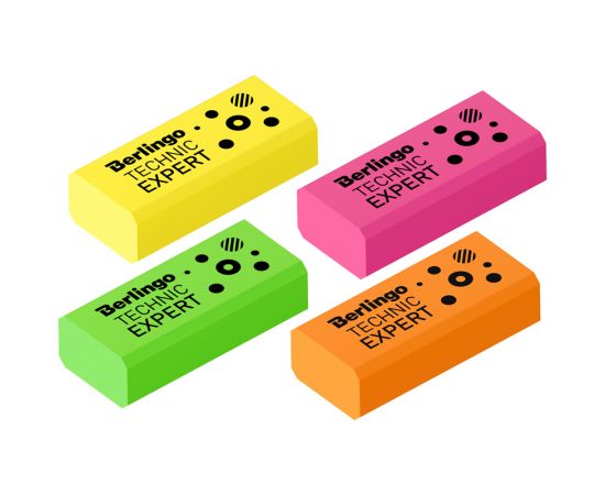 Ластик Berlingo "Technic Expert", прямоугольный, цвета ассорти, 40*18*11мм BLc_00540