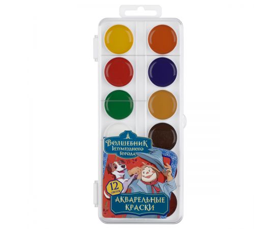 Краски акварельные 12 цветов Мульти-Пульти "Волшебник Изумрудного Города"