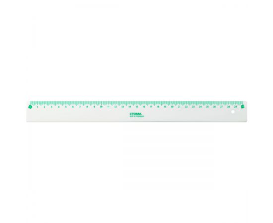Линейка 30см СТАММ, пластиковая, непрозрачная, белая, с цветной шкалой ЛН-31767