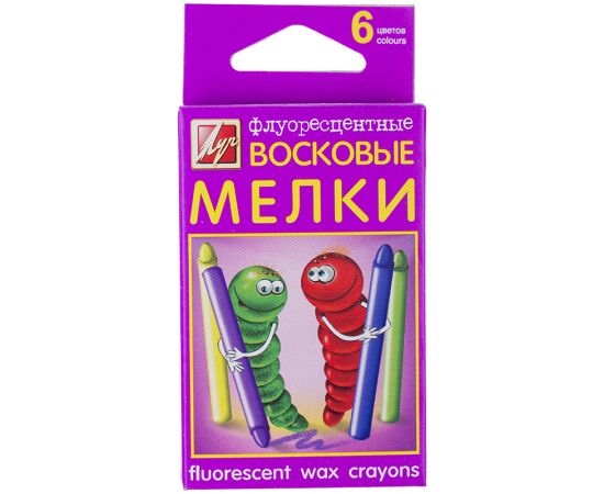 Мелки восковые ЛУЧ "Флюрисветики",6 цветов