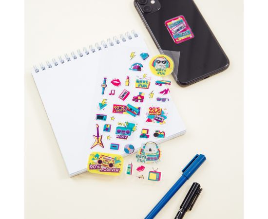 Наклейки гелевые MESHU "90th party", 10*22см