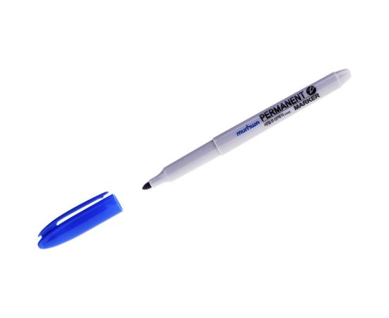 Маркер перманентный MunHwa синий, пулевидный, 1,5мм