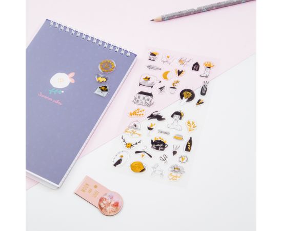 Наклейки гелевые MESHU "Black&White", 10*22см