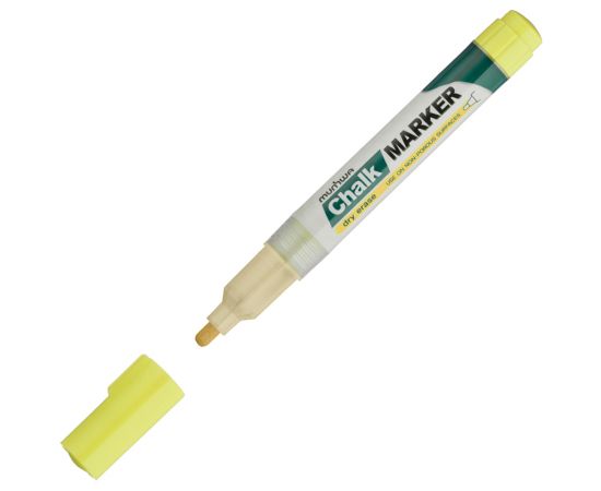 Маркер меловой MunHwa "Chalk Marker" желтый, 3мм, спиртовая основа, пакет CM-08