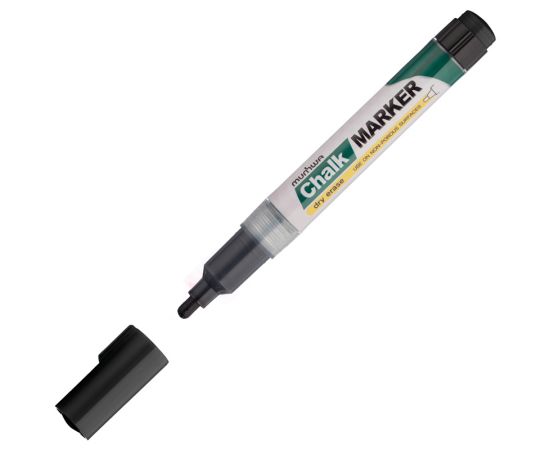 Маркер меловой MunHwa "Chalk Marker" черный, 3мм, спиртовая основа, пакет CM-01