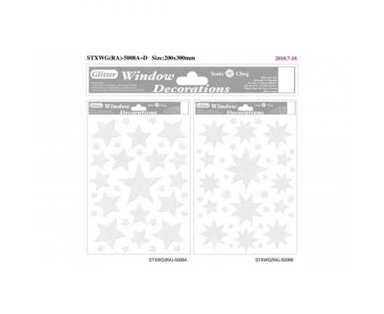 Наклейка новогодняя 20*30, 4вида по 3шт.