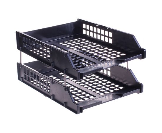 Набор из 2-х лотков,горизонт.на мет.стержнях,черн.