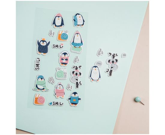 Наклейки объемные MESHU "Cute friends", 10*24см, 23 наклейки, инд. уп., европодвес MS_36957