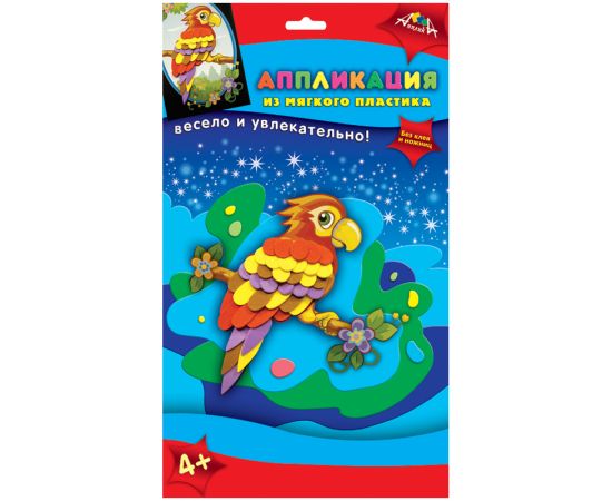 Набор для дет.творчества"Аппликация А6 из мягкого пластика,ассорти КТС