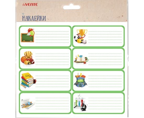 Набор наклеек для тетрадей 40x96 мм, 8 шт "deVENTE. Cool School"