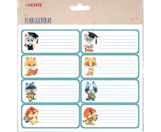 Набор наклеек для тетрадий 40x96 мм, 8 шт "deVENTE. Back to School"