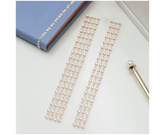 Наклейки акриловые MESHU "Gold line", 25*7,8см, стразы, 308 наклеек, инд. уп., европодвес MS_36648